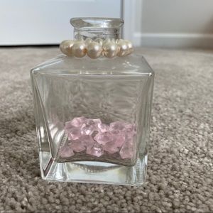 Glam pearl and pink crystal bottle